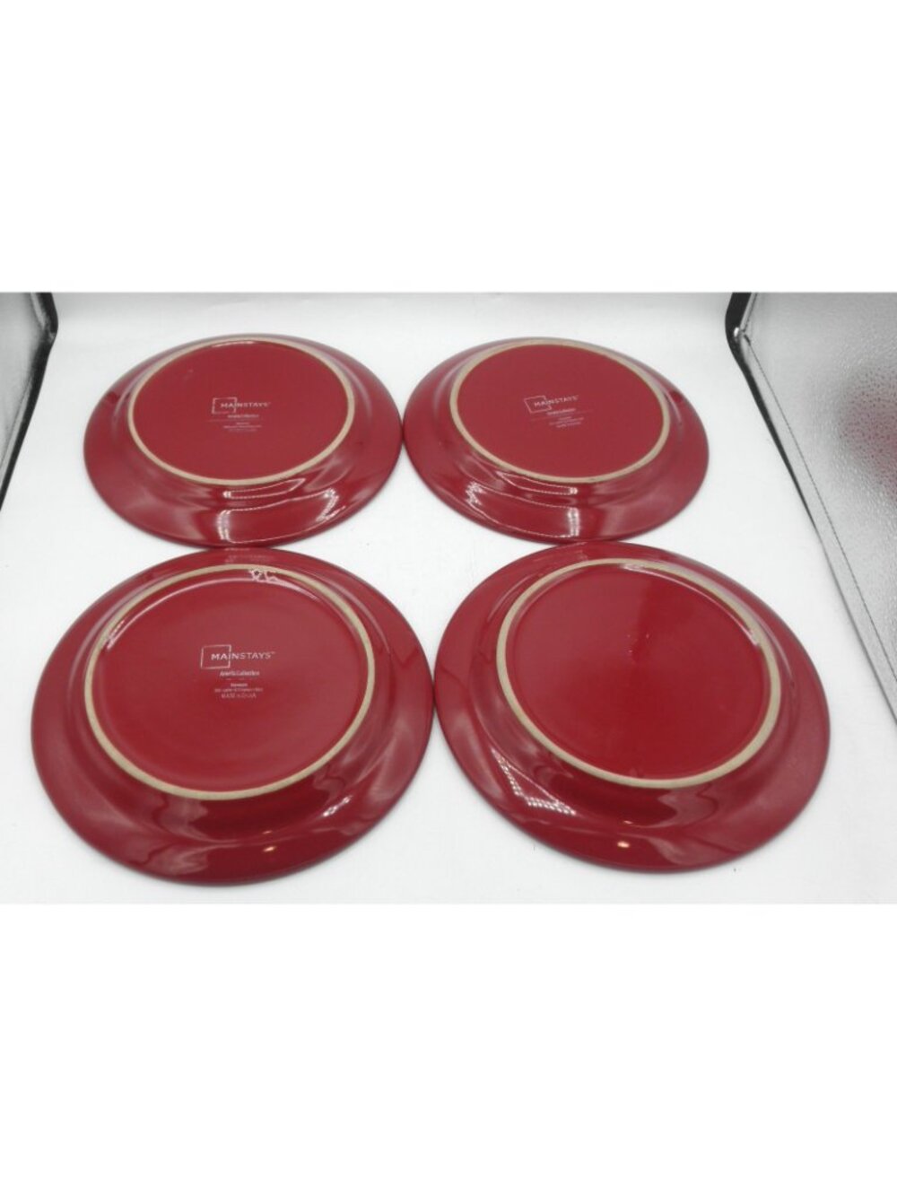 Amelia Red Sedona by Mainstays 9 Inch Salad Plate Set of 4 Pattern: MSYAMERS - Picture 2 of 6